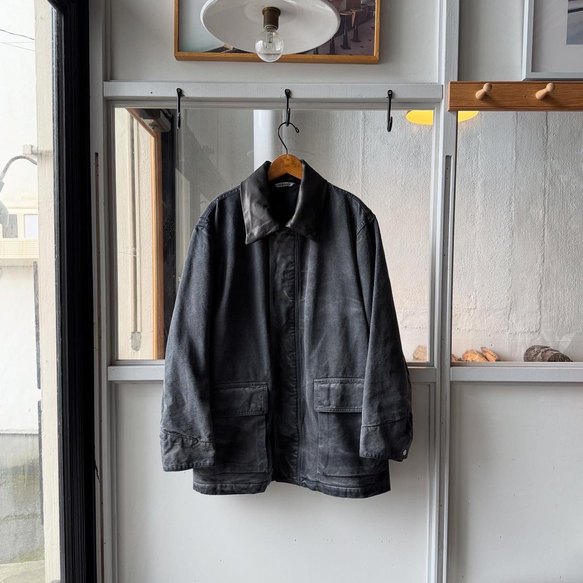 AURALEE PRODUCT DYED ORGANIC COTTON DUCK BLOUSO