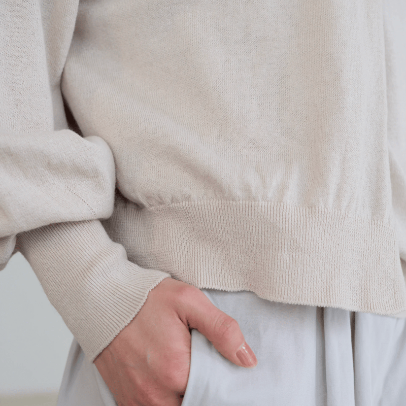 fruits of life ホールガーメントカーディガン / 白茶色(ベージュ