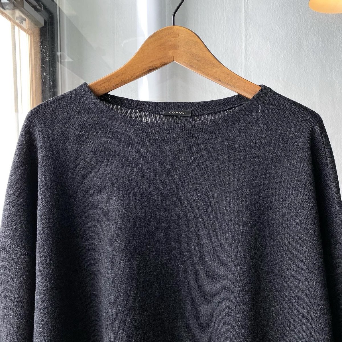 COMOLI 24SS ウール和紙コモリニット チャコール COMOLI 24SSウール和紙コモリニット チャコール