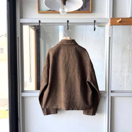 AURALEE　GARMENT-DYED ORGANIC COTTON HEAVY TWILL SHORT WORK JACKET