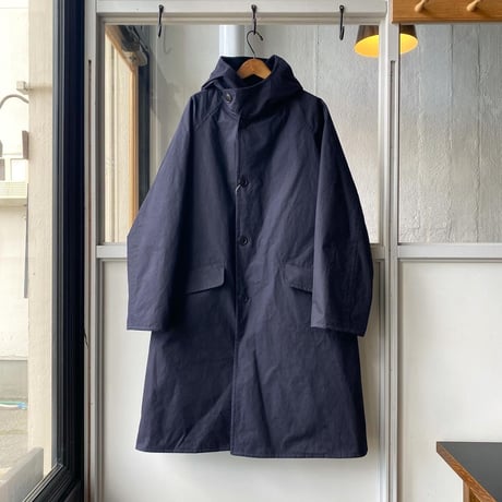 COMOLI  コットン フーデッドコート