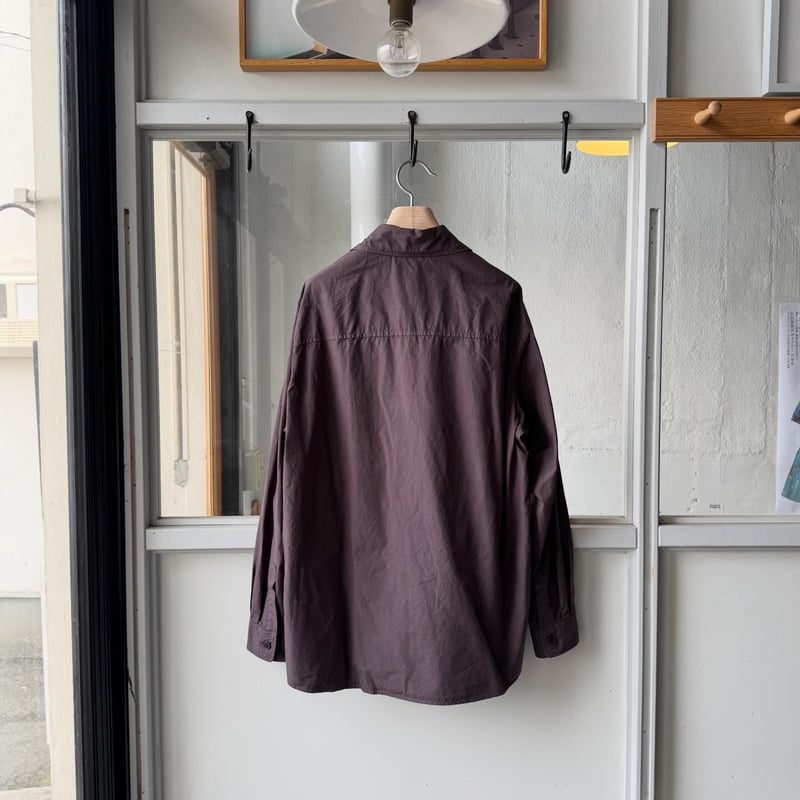 AURALEE GARMENT-DYED FINX SHUTTLE WEATHER SHIRT