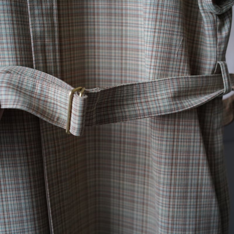 AURALEE HARD TWIST WOOL DOUBLE FACE CHECK SLEEV