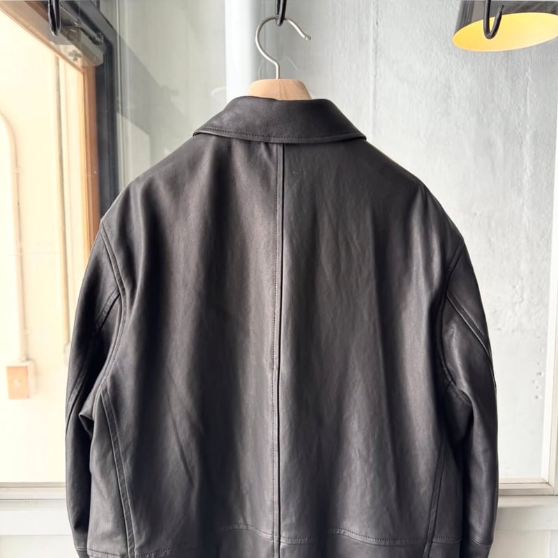 AURALEE TEXTURED LAMB LEATHER BLOUSON | Less H