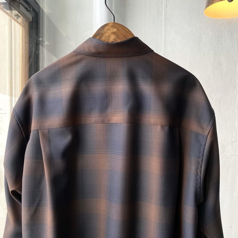 AURALEE SUPER LIGHT WOOL CHECK SHIRTS | Less H