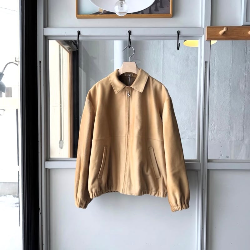ジャケット・アウター AURALEE LIGHTWOOLGABARDINEFLIGHT BLOUSON Light Wool Flight Blouson in Top Black