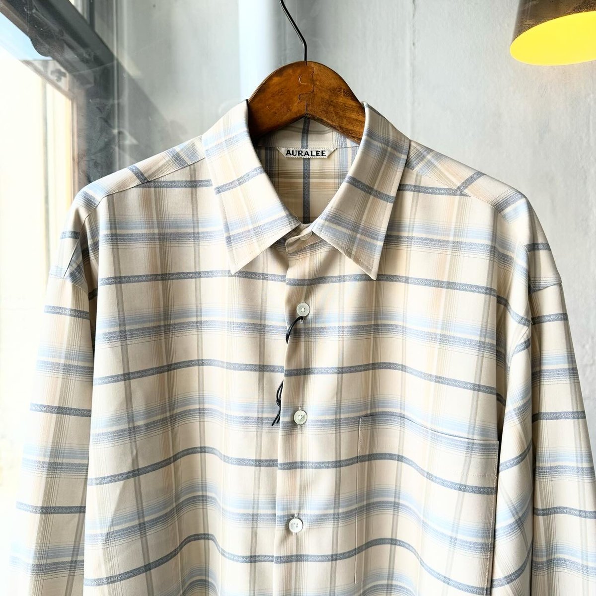 トップス AURALEE 24AW SUPER LIGHT WOOL CHECKSHIRT Super Light Wool Check Shirt – La Garçonne