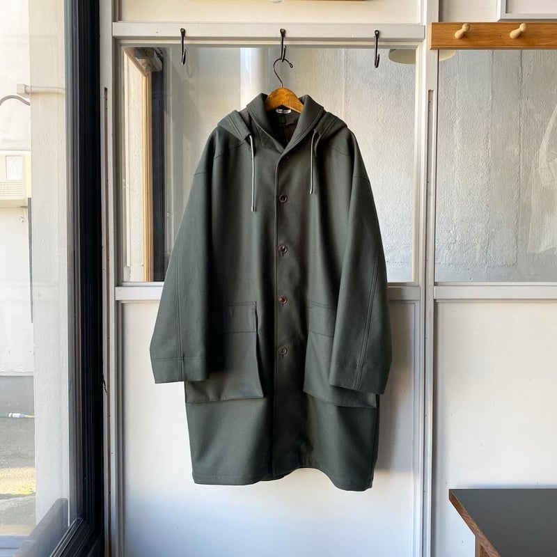 AURALEE LIGHT MELTON LONG HOODED COAT - モッズコート