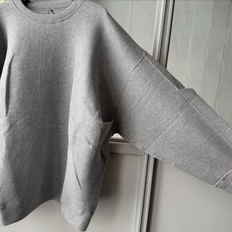 ssstein　  COTTON DOUBLE KNIT TUCKED CREW NECK LS