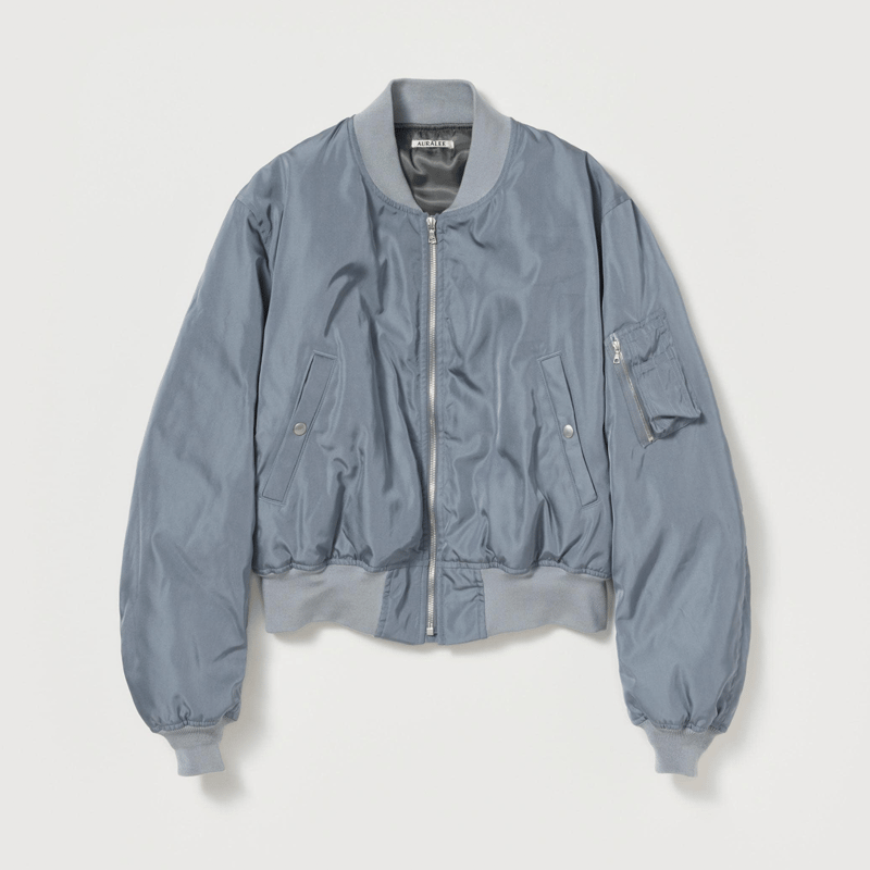 AURALEE HIGH DENSITY SILK TWILL FLIGHT BLOUSON