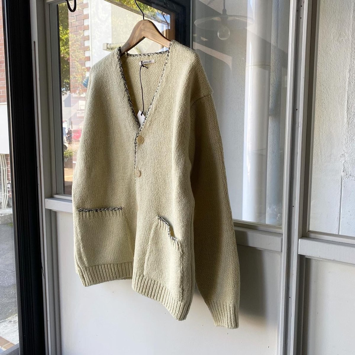 AURALEE SILK WOOL CAMEL MIX KNIT CARDIGAN | Les AURALEE SILK WOOL CAMEL MIX KNIT CARDIGAN | Les