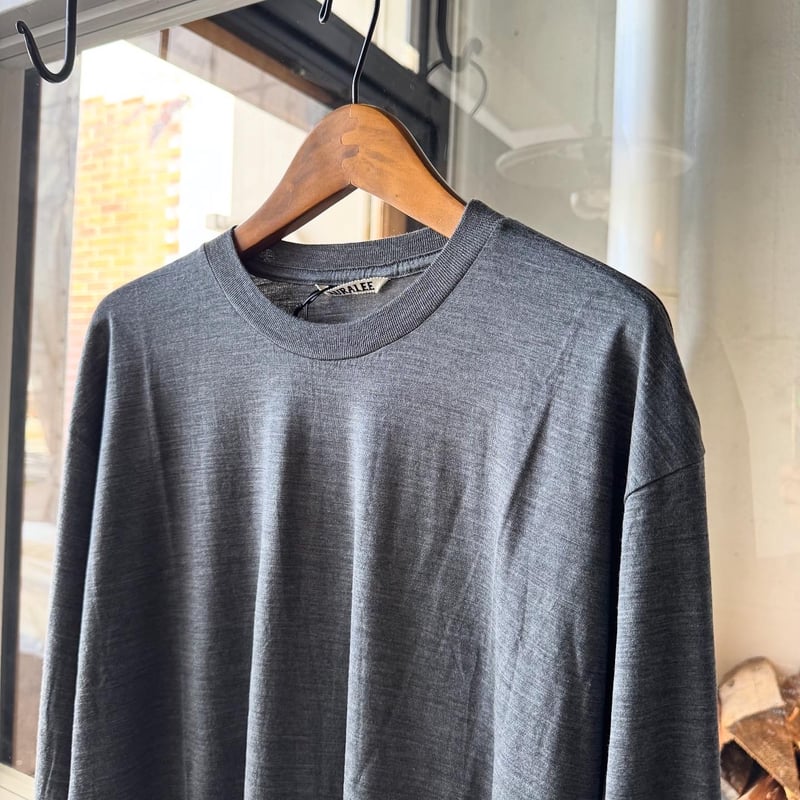 AURALEE WOOL SOFT JERSEY L/S TEE | Less Higash