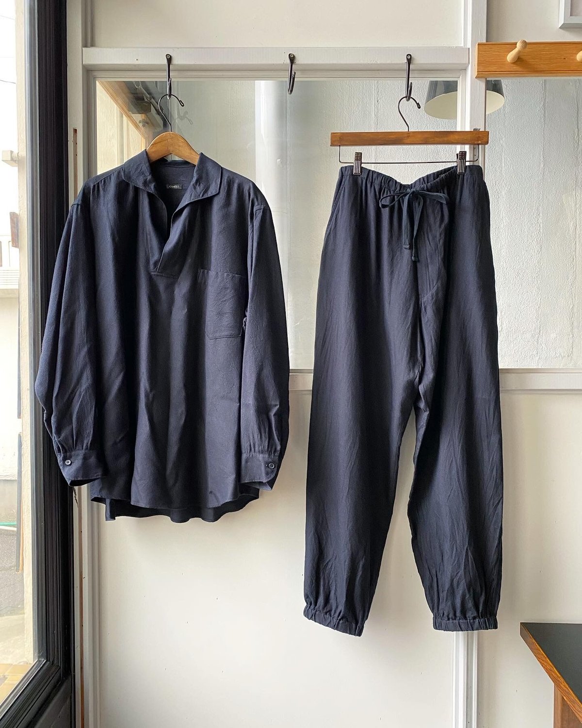 COMOLI 22SS シルクネル スキッパーシャツ NAVY 2 - その他