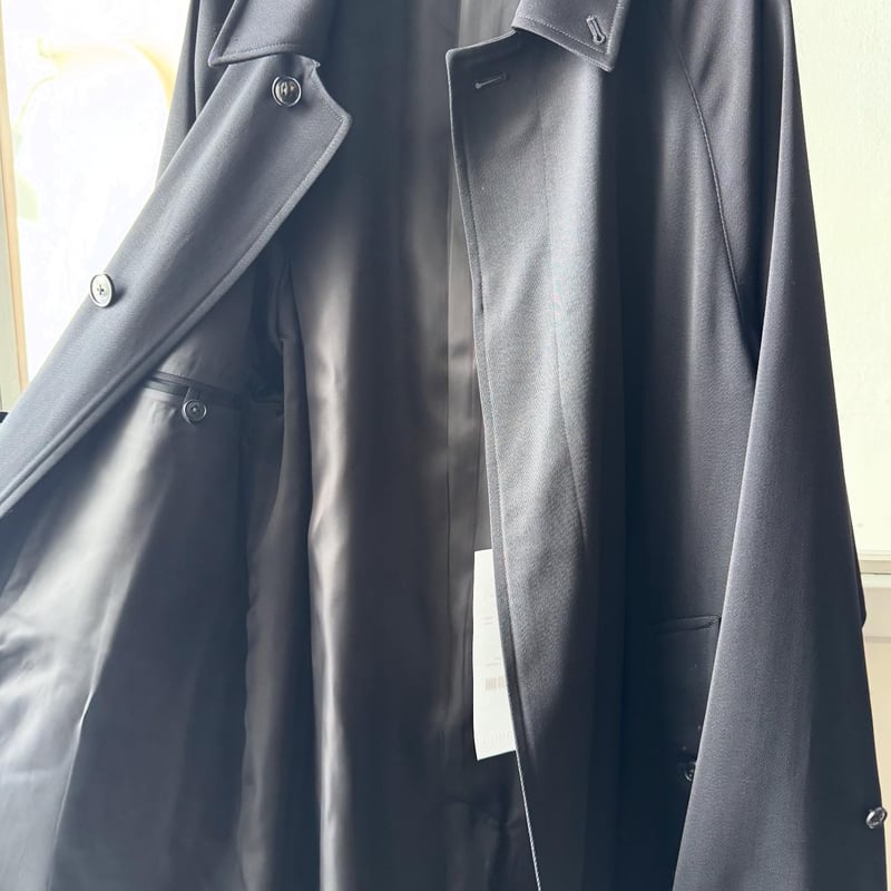 試着のみ サイズ3 COMOLI ウールギャババルカラーコート 24AW 黒 COMOLI | ウールギャバ バルカラーコート | HJ GALLERY