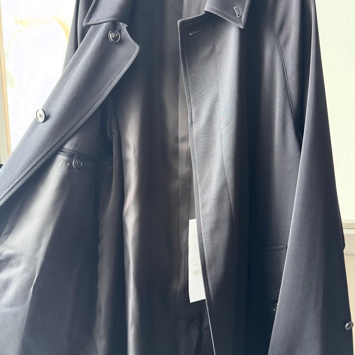 試着のみ サイズ3 COMOLI ウールギャババルカラーコート 24AW 黒 COMOLI ウール ギャバ バルカラーコート , Black – Navyblue