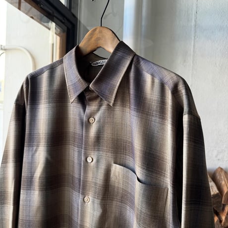 AURALEE　SUPER LIGHT WOOL CHECK SHIRT