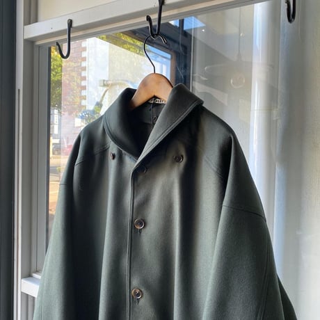 AURALEE 　LIGHT MELTON HOODED LINER COAT