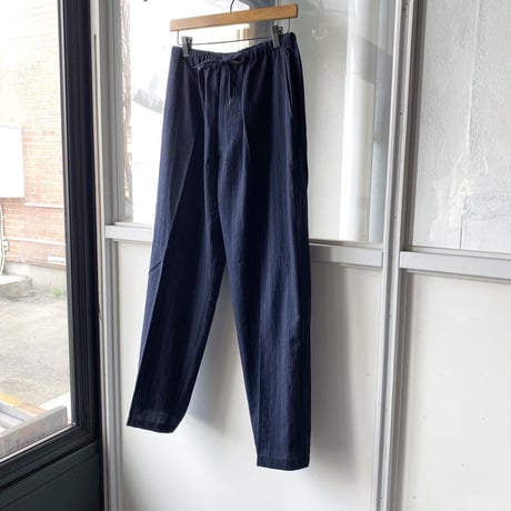 COMOLI 　ウールストライプ ドローストリングパンツ