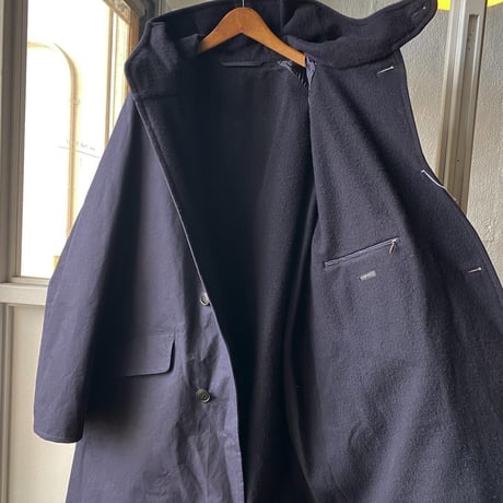 COMOLI  コットン フーデッドコート