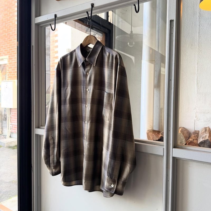 AURALEE SUPER LIGHT WOOL CHECK SHIRT | Less Hi