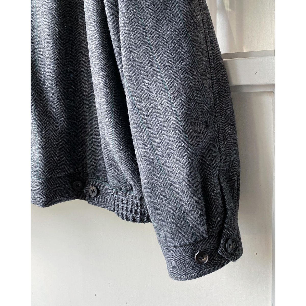 stein OVERSIZED HARRINGTON JACKET ヘリンボーン stein | シュタイン OVERSIZED HARRINGTON ZIP JACKET(BEIGE