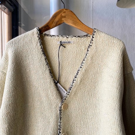 AURALEE　SILK WOOL CAMEL MIX KNIT CARDIGAN