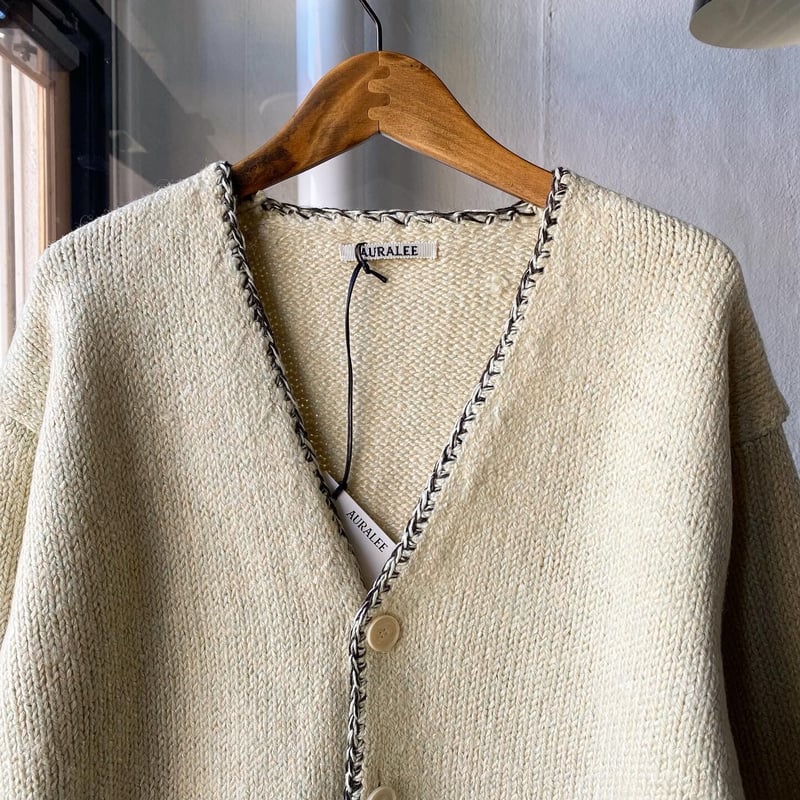 AURALEE SILK WOOL CAMEL MIX KNIT CARDIGAN | Les AURALEE SILK WOOL CAMEL MIX KNIT CARDIGAN | Les