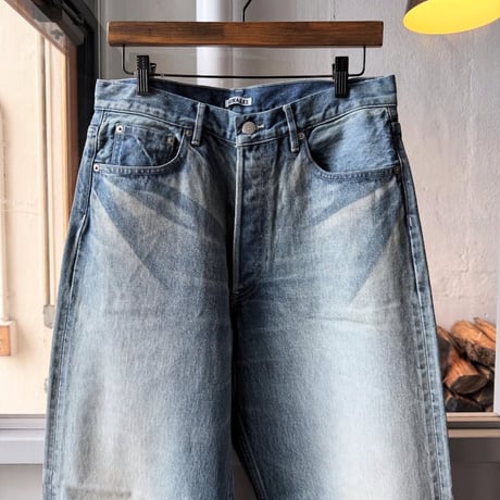 AURALEE　SELVEDGE FADED HEAVY DENIM WIDE PANTS