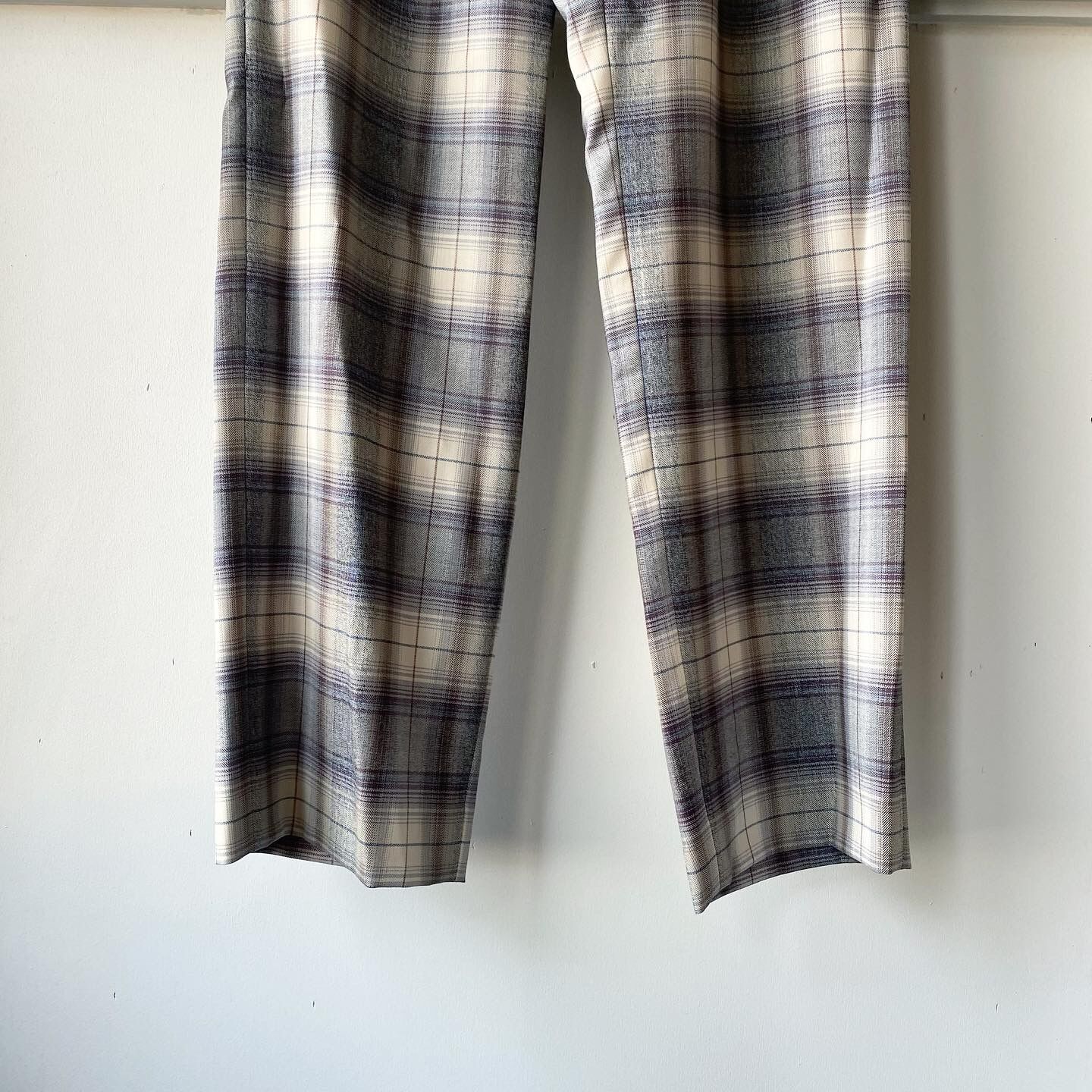AURALEE SUPER LIGHT WOOL CHECK EASY SLACKS | L