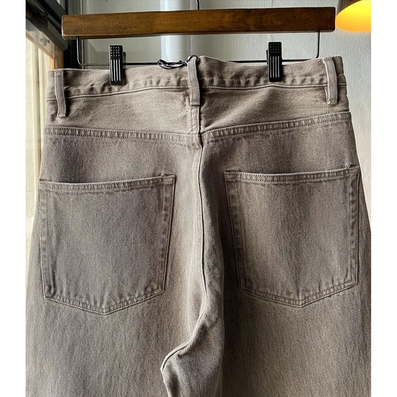 AURALEE HARD TWIST FADED BROWN DENIM WIDE PANT AURALEE HARD TWIST FADED BROWN DENIM WIDE PANT
