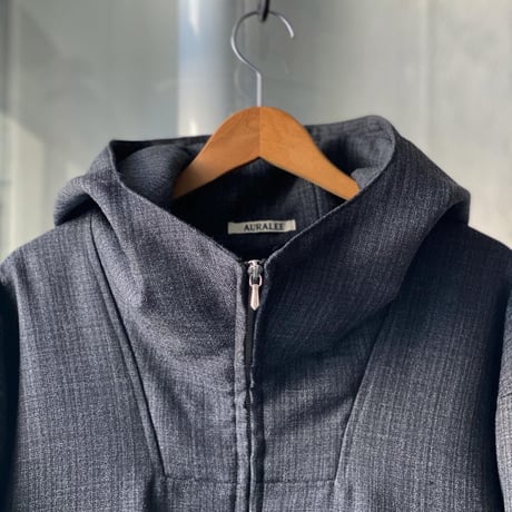 AURALEE   BLUEFACED WOOL DOUBLE CLOTH ZIP HOODIE  (mens)  A20AB02BN