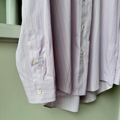 AURALEE　SUVIN HIGH COUNT CLOTH STRIPE STAND COLLAR SHIRT