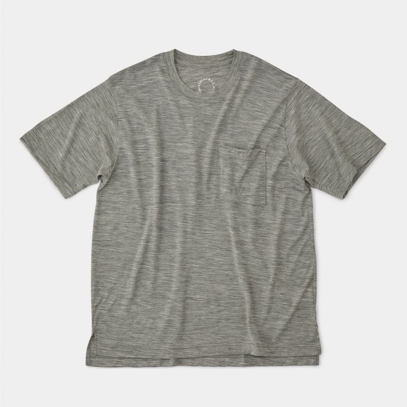 山と道 100% Merino Light Crew Neck Pocket - Unisex...