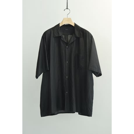 COMOLI　ウールシルク 半袖オープンカラーシャツ