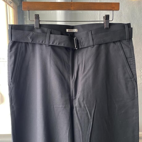AURALEE　WASHED FINX SILK CHAMBRAY BELTED PANTS