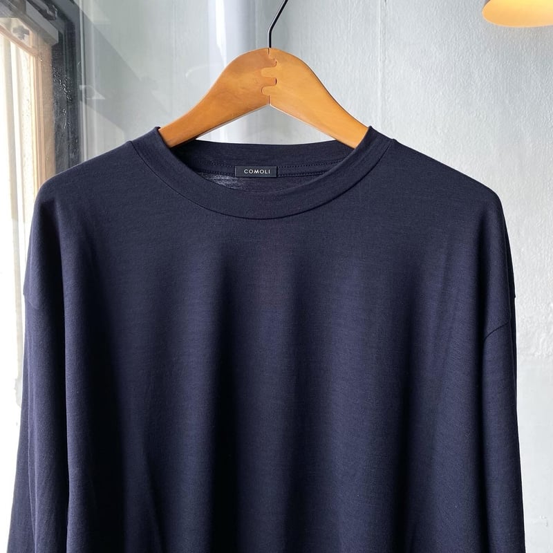 COMOLI 21AW サマーウール長袖クルー NAVY 2