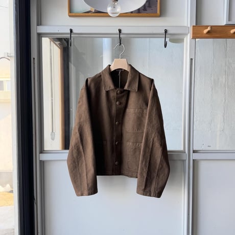 AURALEE　GARMENT-DYED ORGANIC COTTON HEAVY TWILL SHORT WORK JACKET