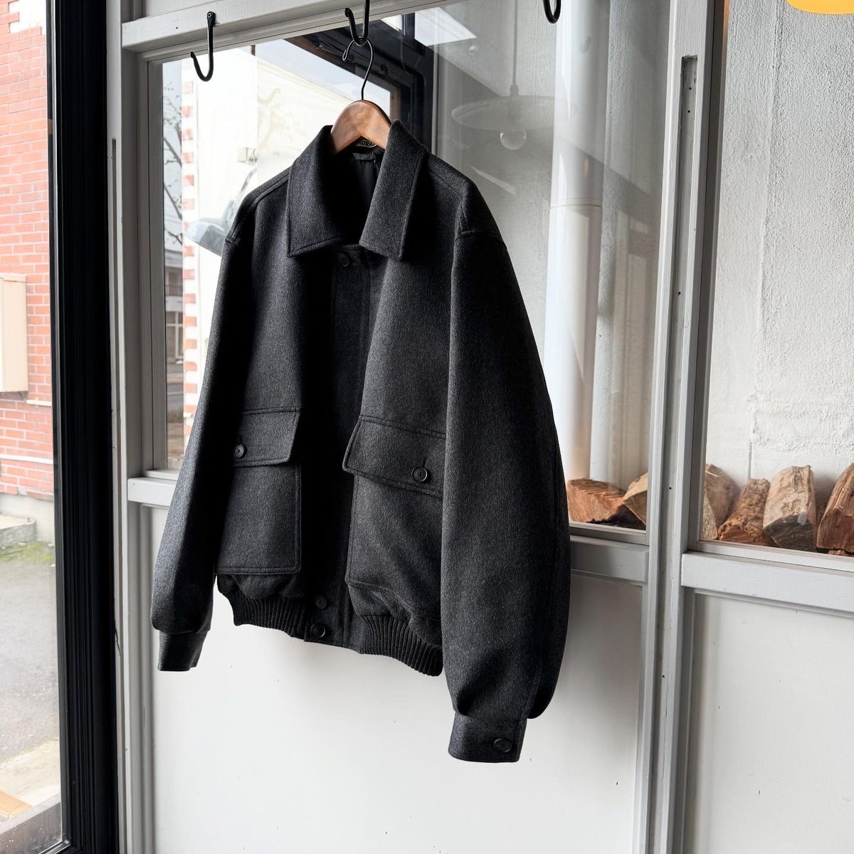 ジャケット・アウター AURALEE cashmere moleskin zip blouson AURALEE Cashmere Moleskin Zip Blouson Top Charcoal | HAVEN