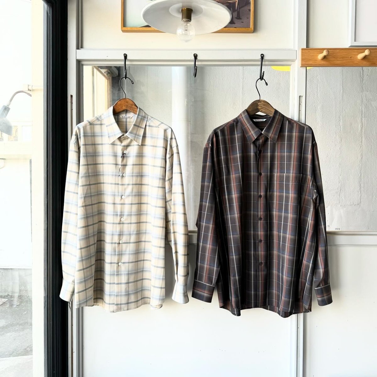 AURALEE SUPER LIGHT WOOL CHECK SHIRT | Less Hi AURALEE SUPER LIGHT WOOL CHECK SHIRT | Less Hi