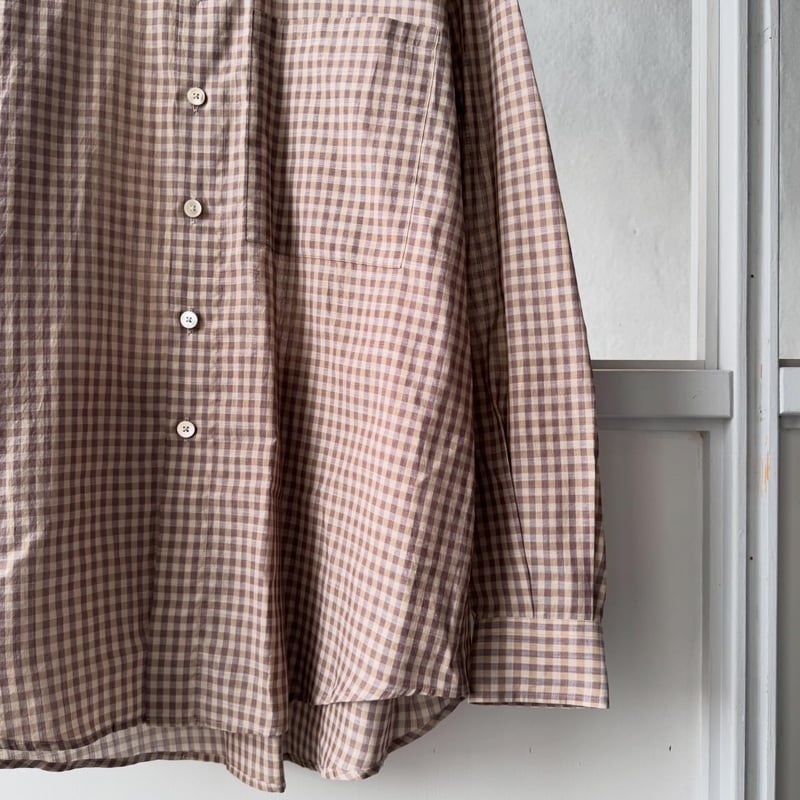 AURALEE AIRY LIGHT COTTON CHECK BIG SHIRT | Les