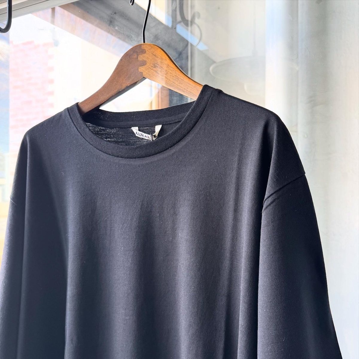 AURALEE SUPER SOFT WOOL JERSEY TEE | Less Higa