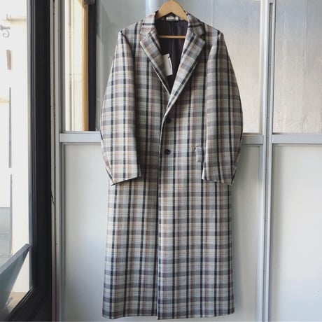 AURALEE  DOUBLE FACE CHECK CHESTERFIELD COAT  (Womens)