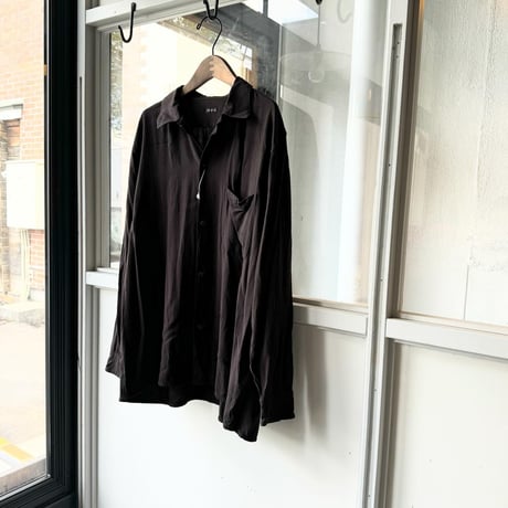 COMOLI　レーヨン オープンカラーシャツ - BLACK