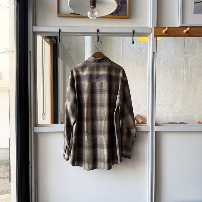 AURALEE SUPER LIGHT WOOL CHECK SHIRT | Less Hi