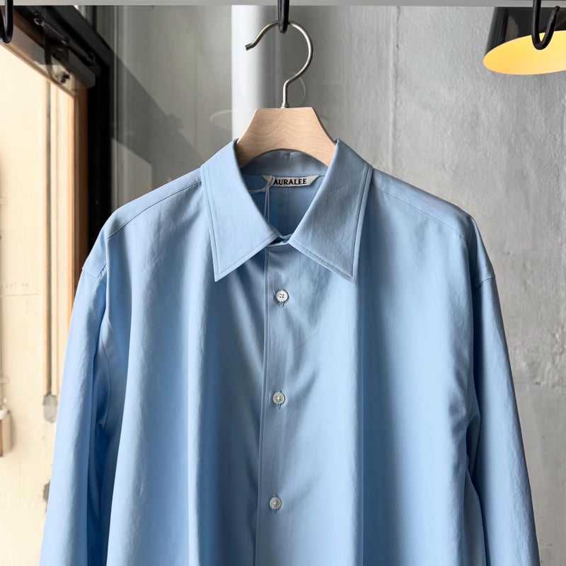 AURALEE WASHED FINX TWILL SHIRT | Less Higashi