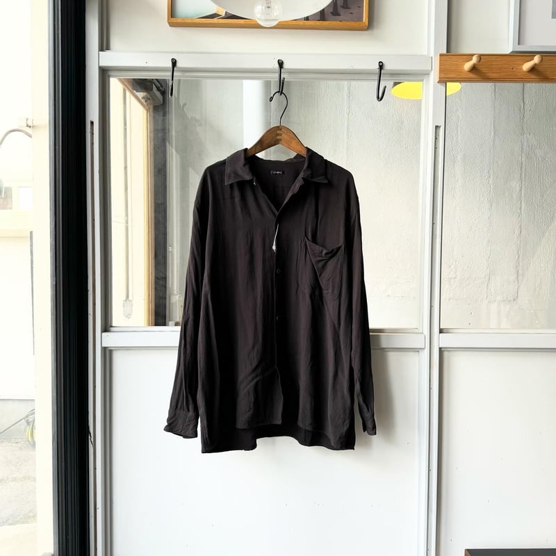 COMOLI レーヨン オープンカラーシャツ - BLACK | Less Higashikawa COMOLI レーヨン オープンカラーシャツ - BLACK | Less Higashikawa