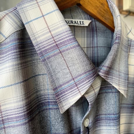AURALEE 　SUPER LIGHT WOOL CHECK SHIRTS