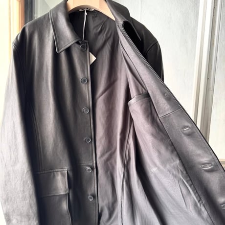 AURALEE　TEXTURED LAMB LEATHER BLOUSON