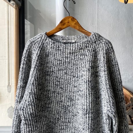 AURALEE  　WOOL BABY ALPACA MIX RIB KINT P/O  A22AP02BL
