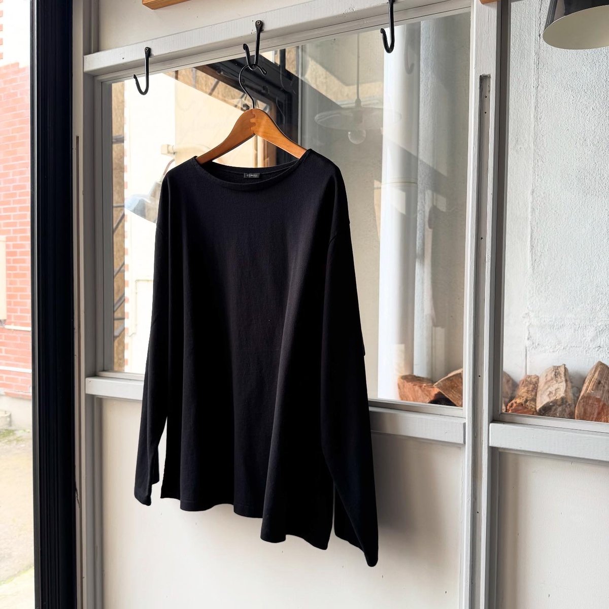 COMOLI コットンボートネック Comoli | コットン ボートネック Black